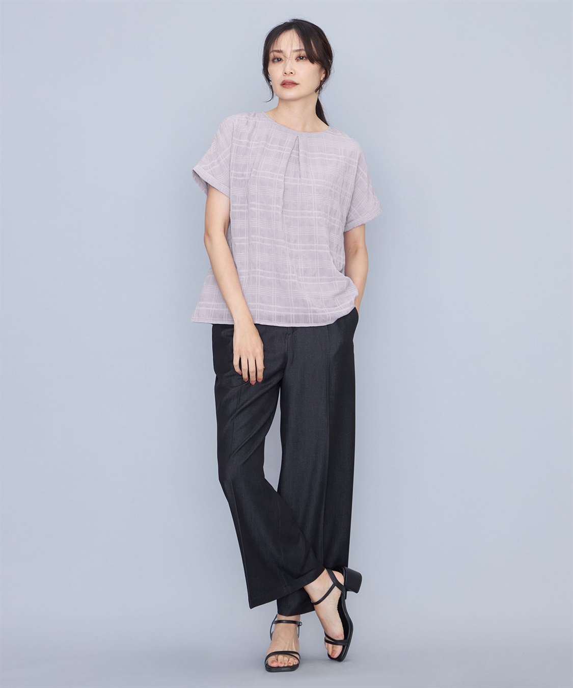 A/C DESIGN BY ALPHA CUBIC ジャガードチェックTブラウス_sub_15