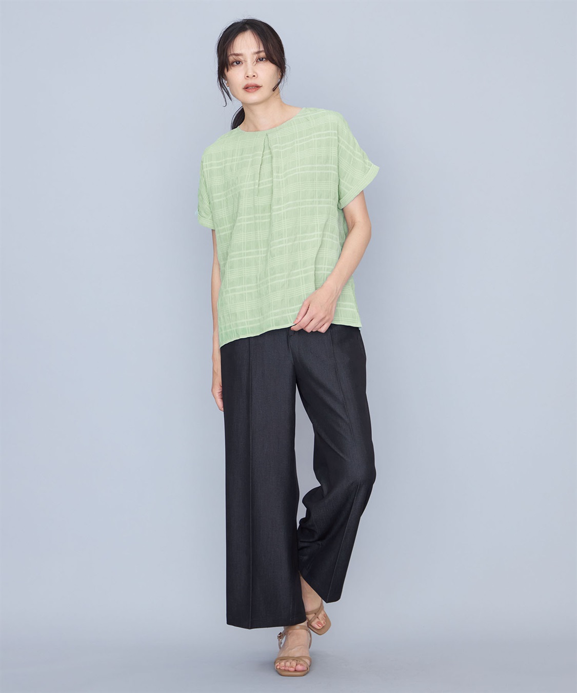 A/C DESIGN BY ALPHA CUBIC ジャガードチェックTブラウス_sub_18