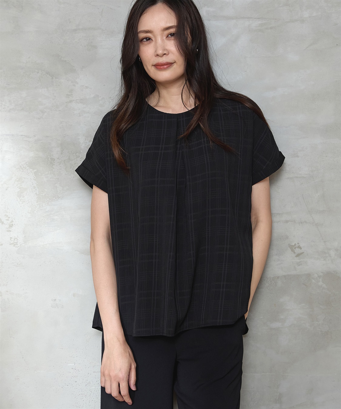 A/C DESIGN BY ALPHA CUBIC ジャガードチェックTブラウス_sub_20