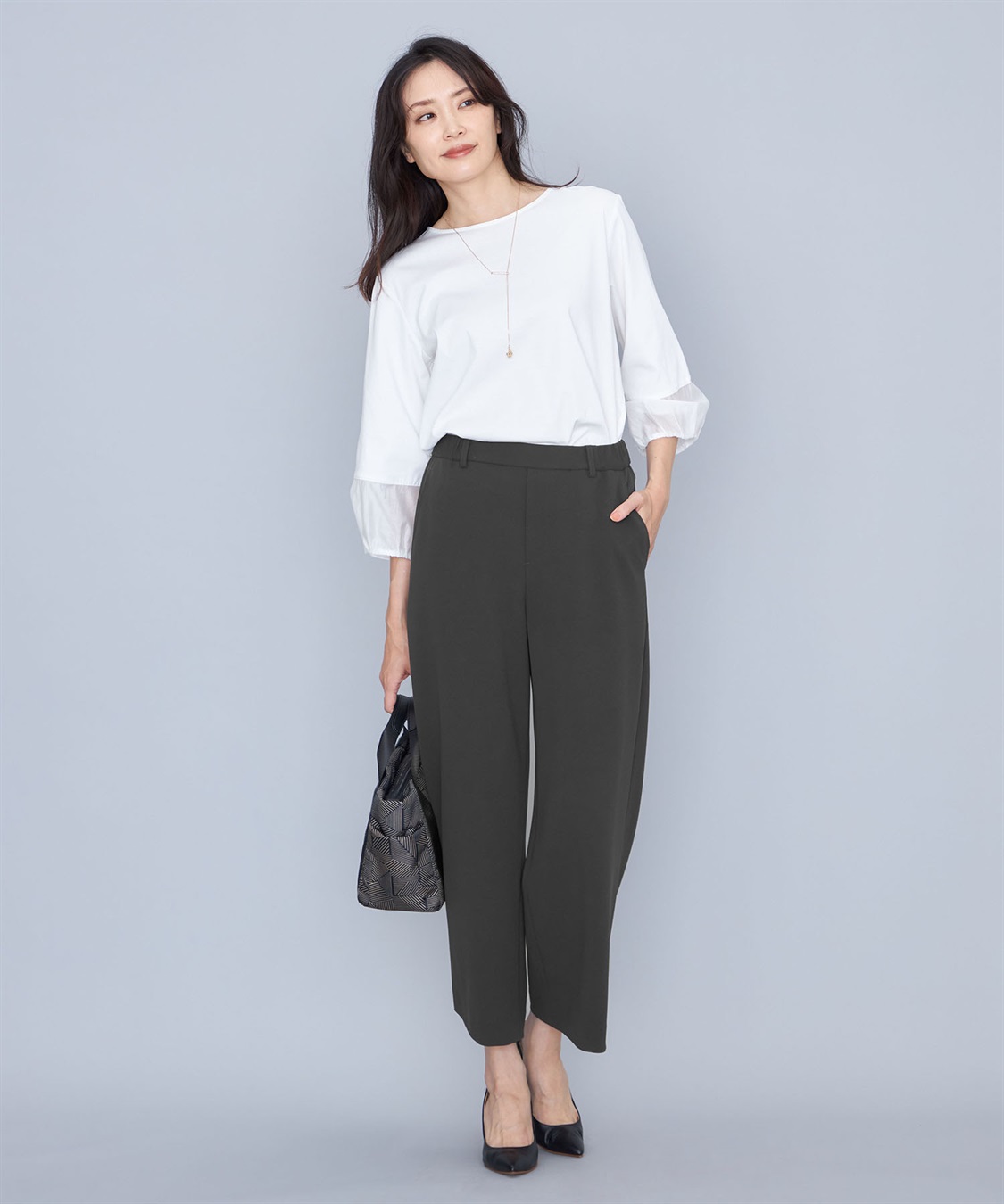 A/C DESIGN BY ALPHA CUBIC ランタンスリーブシアープルオーバー_sub_10