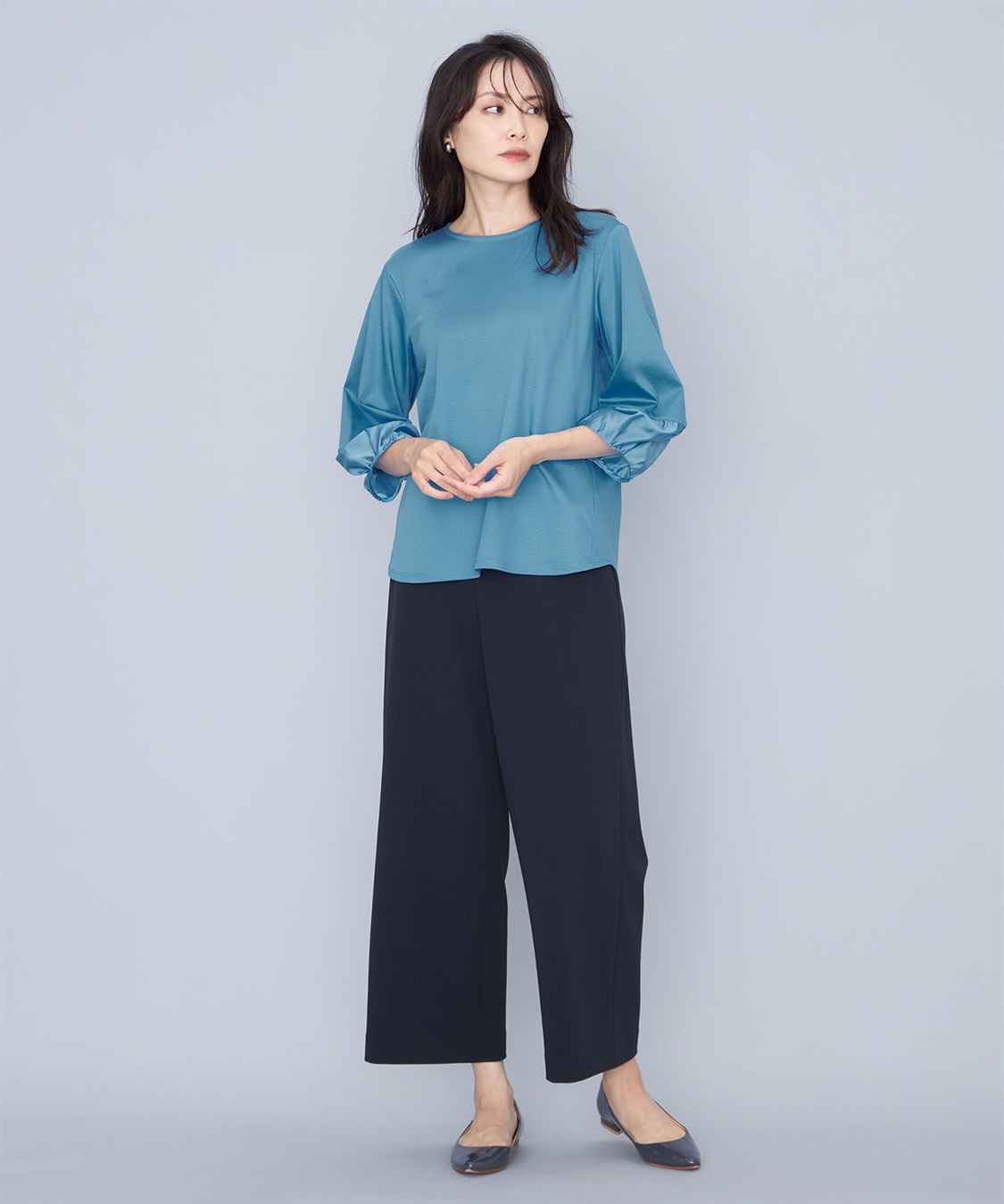 A/C DESIGN BY ALPHA CUBIC ランタンスリーブシアープルオーバー_sub_13