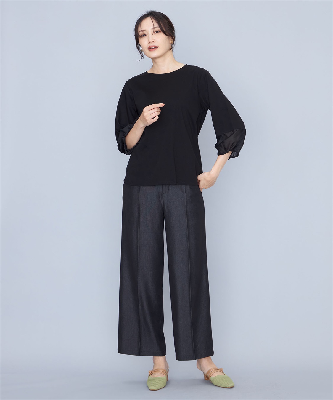 A/C DESIGN BY ALPHA CUBIC ランタンスリーブシアープルオーバー_sub_16