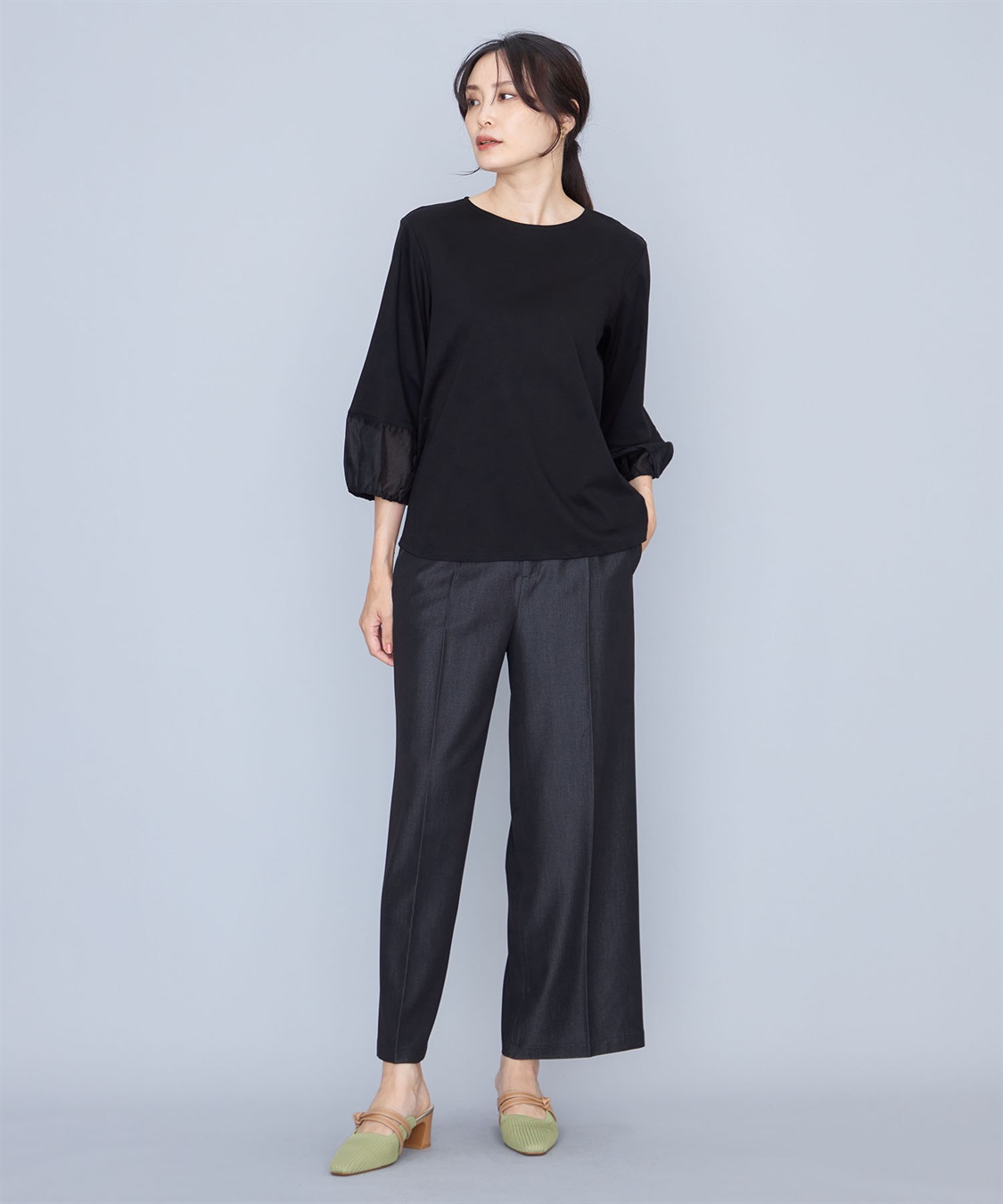 A/C DESIGN BY ALPHA CUBIC ランタンスリーブシアープルオーバー_sub_17