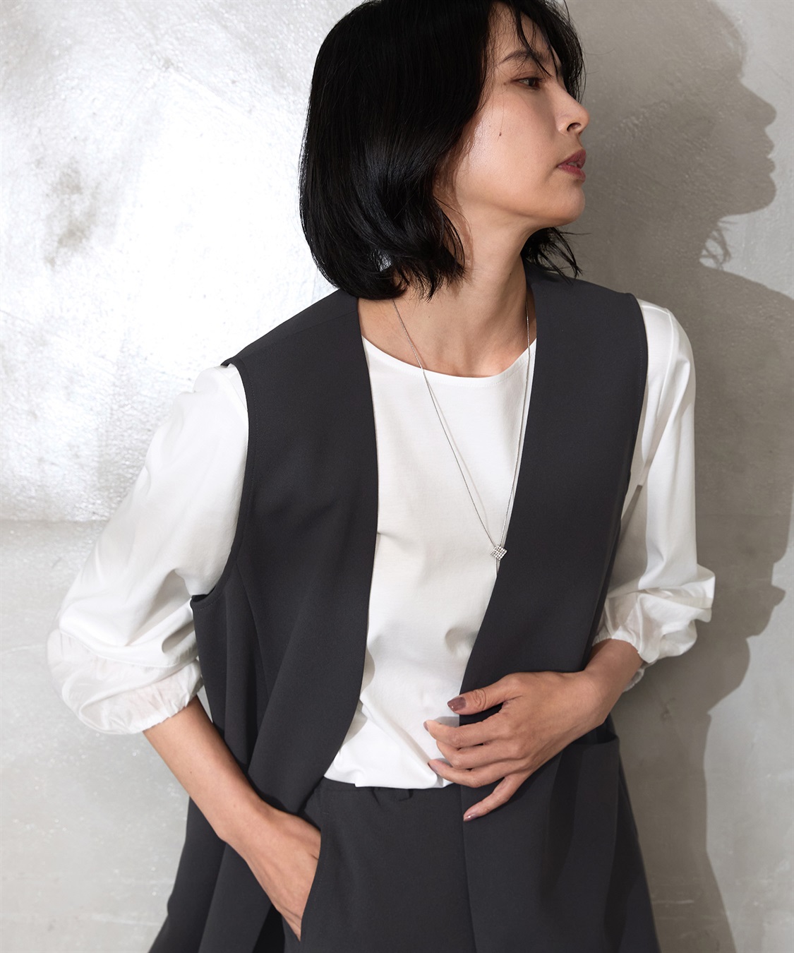 A/C DESIGN BY ALPHA CUBIC ランタンスリーブシアープルオーバー_sub_18