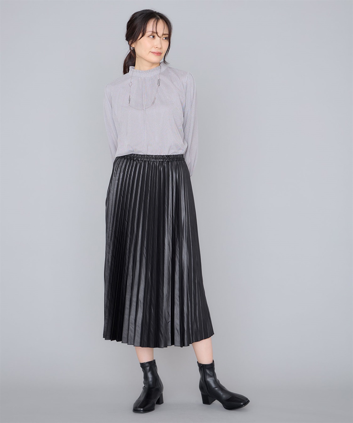 A/C DESIGN BY ALPHA CUBIC ラメハイネックブラウス_sub_13