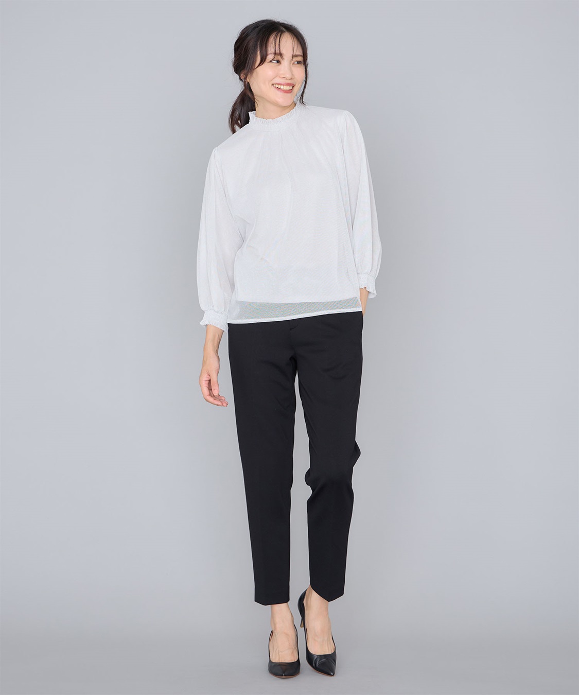 A/C DESIGN BY ALPHA CUBIC ラメハイネックブラウス_sub_15