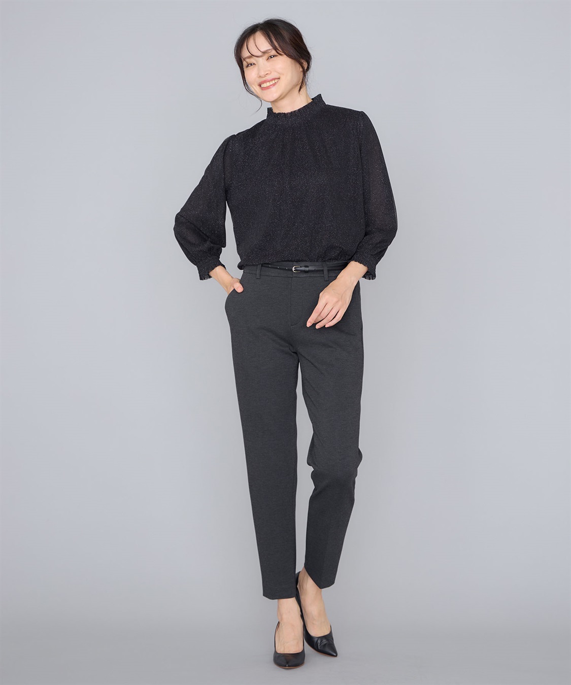 A/C DESIGN BY ALPHA CUBIC ラメハイネックブラウス_sub_17