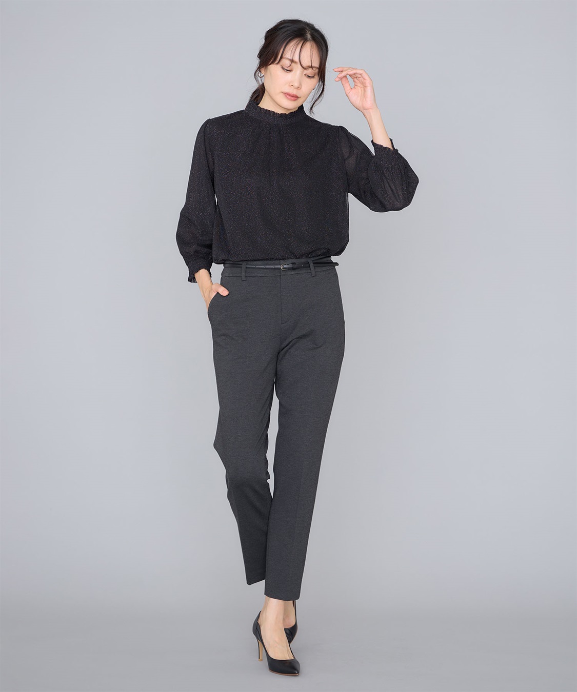 A/C DESIGN BY ALPHA CUBIC ラメハイネックブラウス_sub_18