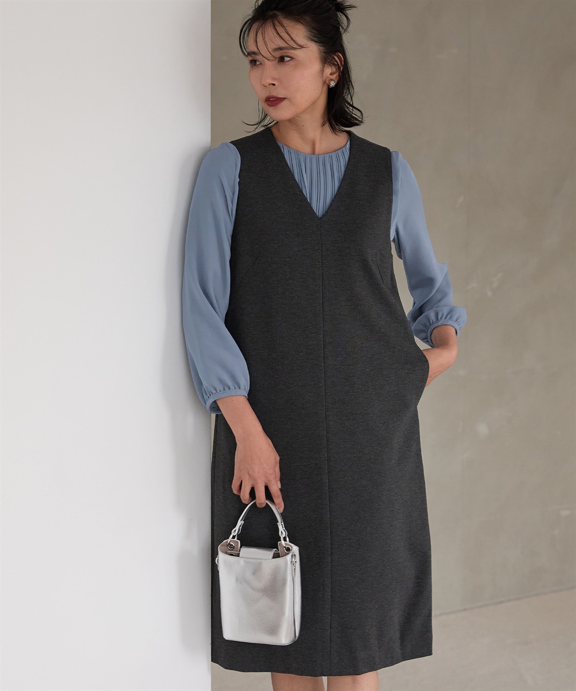 A/C DESIGN BY ALPHA CUBIC フロントプリーツTブラウス_sub_15