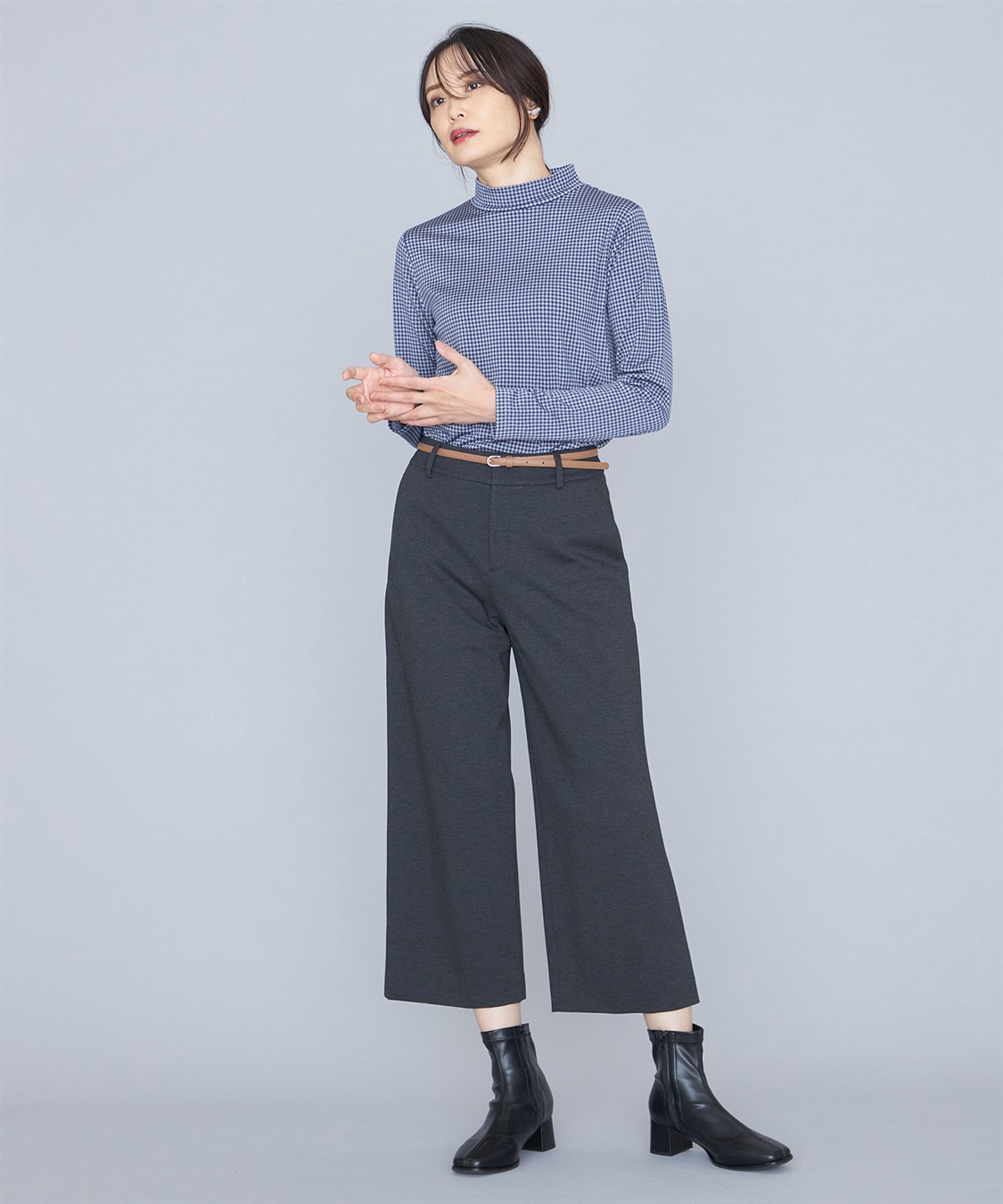 A/C DESIGN BY ALPHA CUBIC 千鳥チェックプリントハイネックプルオーバー_sub_14