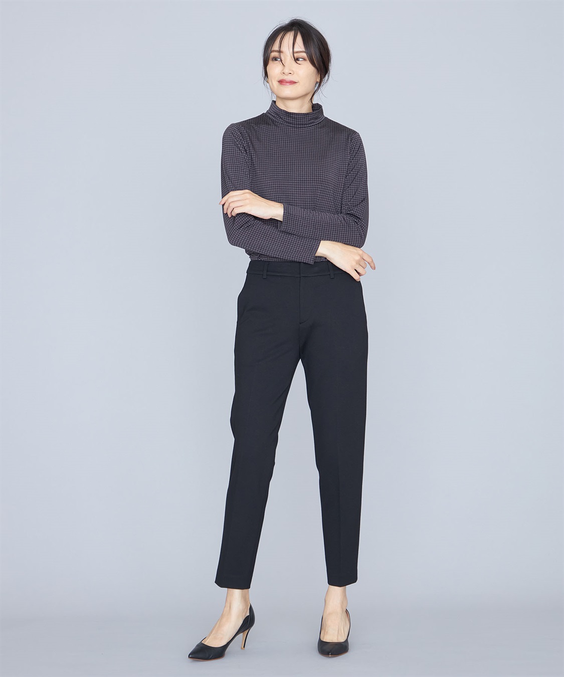 A/C DESIGN BY ALPHA CUBIC 千鳥チェックプリントハイネックプルオーバー_sub_17