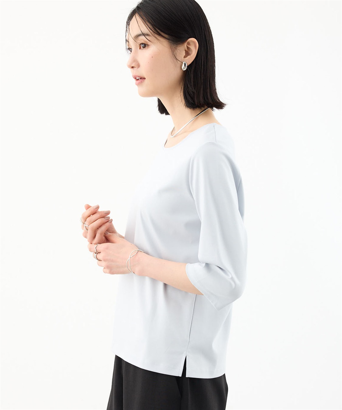 A/C DESIGN BY ALPHA CUBIC スムースカットソー【スゴつや・UVカット・接触冷感】_sub_11