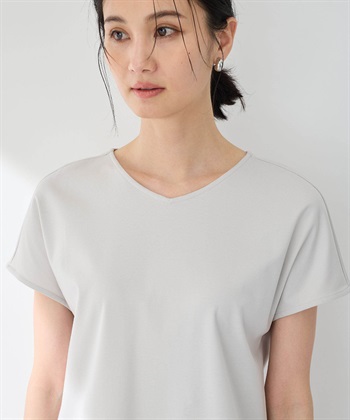 A/C DESIGN BY ALPHA CUBIC フレンチVネックTシャツ【すごツヤ・UVカット・接触冷感】_subthumb_10