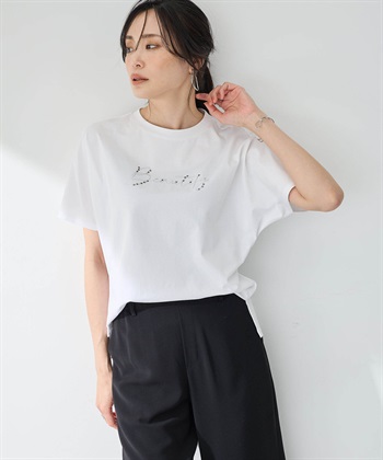 A/C DESIGN BY ALPHA CUBIC ラインストーンロゴＴシャツ【接触冷感・UVカット】_subthumb_3