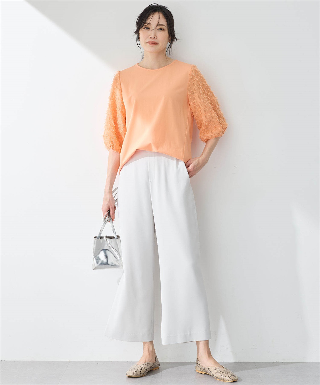 A/C DESIGN BY ALPHA CUBIC カットジャガード切替えプルオーバー【接触冷感・UVカット】_sub_2