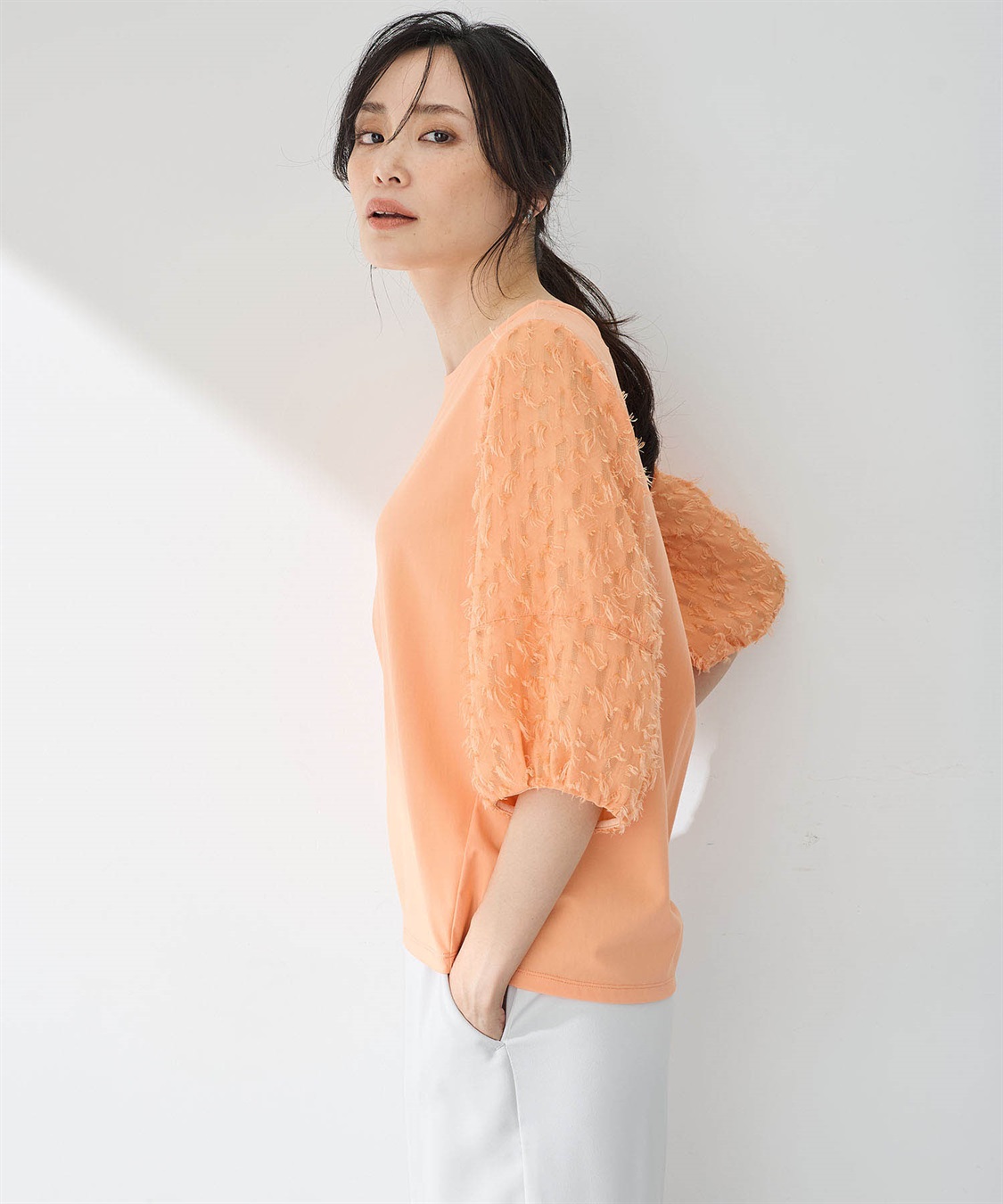 A/C DESIGN BY ALPHA CUBIC カットジャガード切替えプルオーバー【接触冷感・UVカット】_sub_11