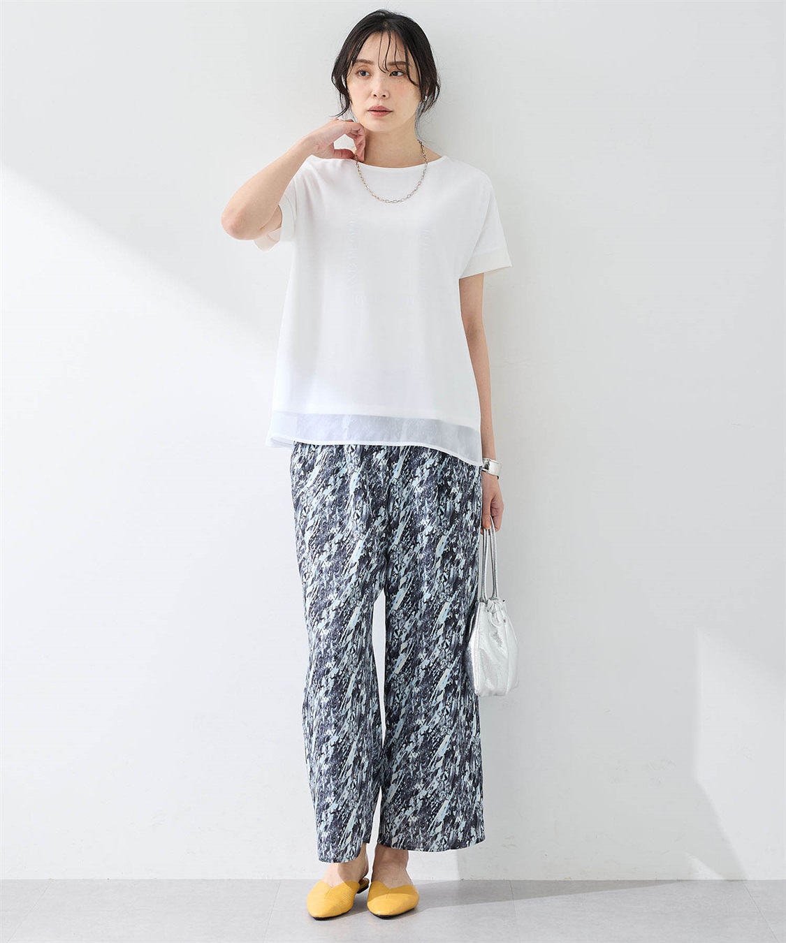 【限定色】alo リブ付きシーコーストTシャツ ウォーターカラーアブストラクトシャツ[品番：AZLW0022289