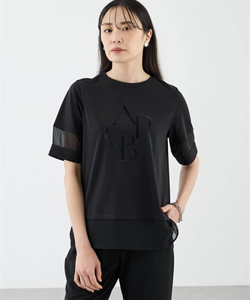 A/C DESIGN BY ALPHA CUBIC 異素材切替えロゴTシャツ_subthumb_2