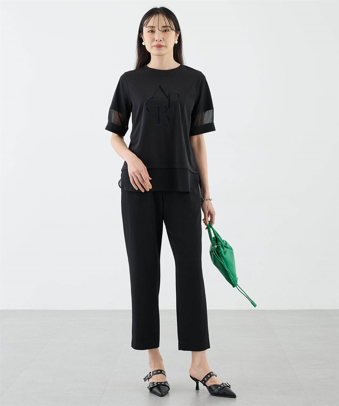 A/C DESIGN BY ALPHA CUBIC シアー切替えロゴTシャツ_sub_7