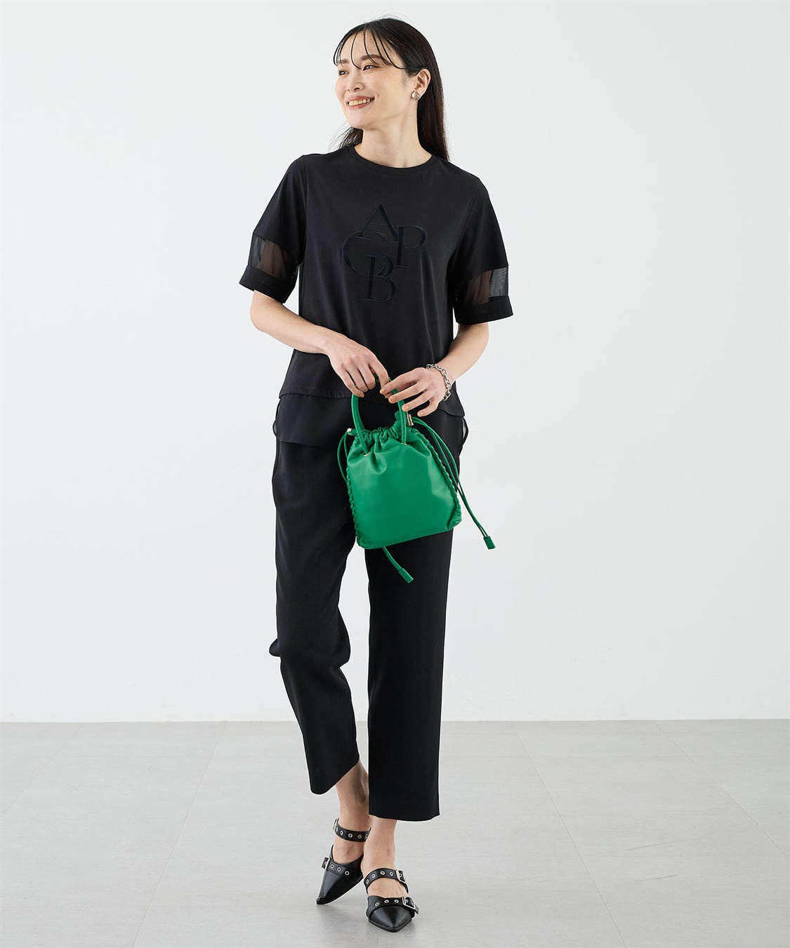 A/C DESIGN BY ALPHA CUBIC シアー切替えロゴTシャツ_sub_8