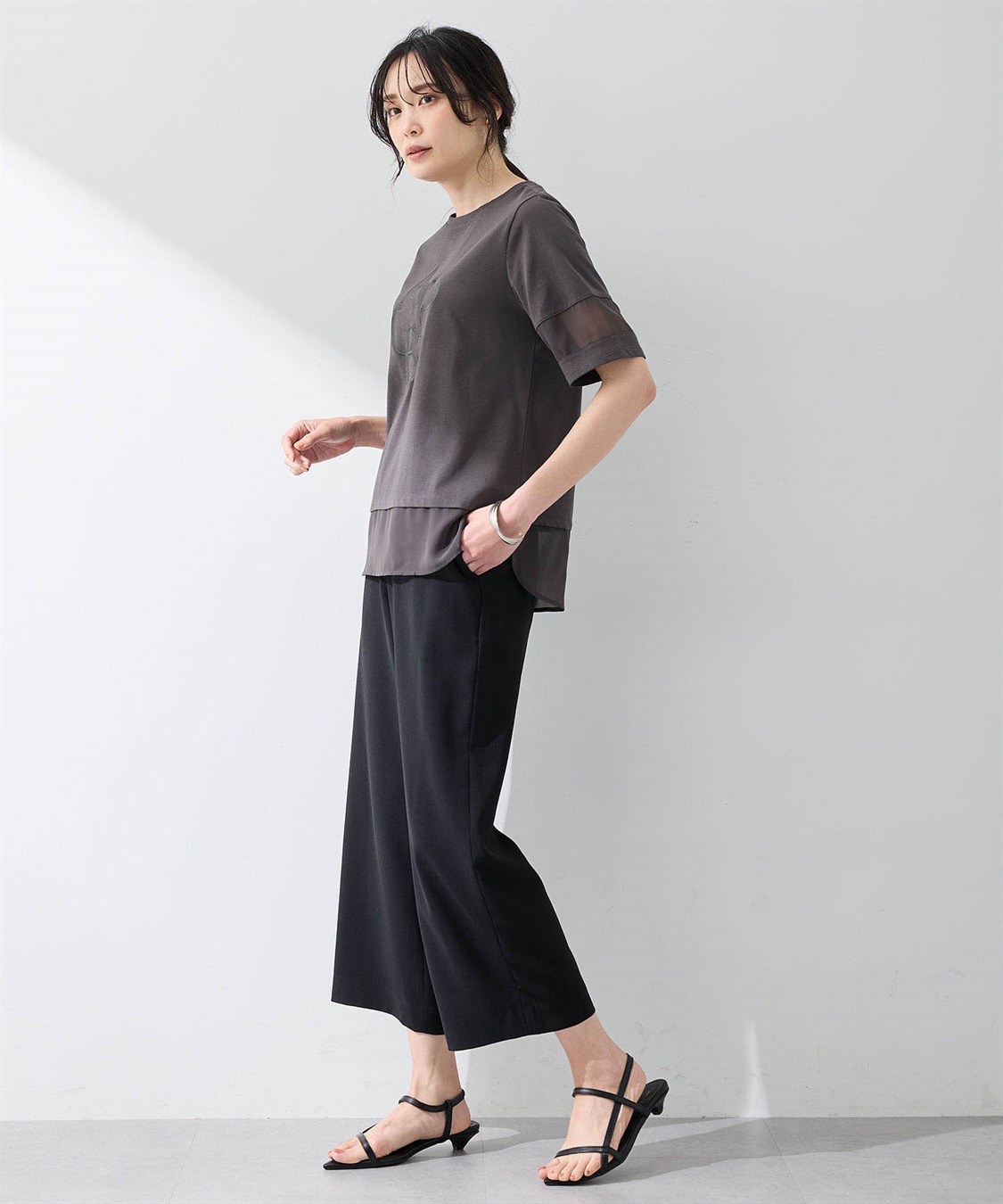 A/C DESIGN BY ALPHA CUBIC シアー切替えロゴTシャツ_sub_12