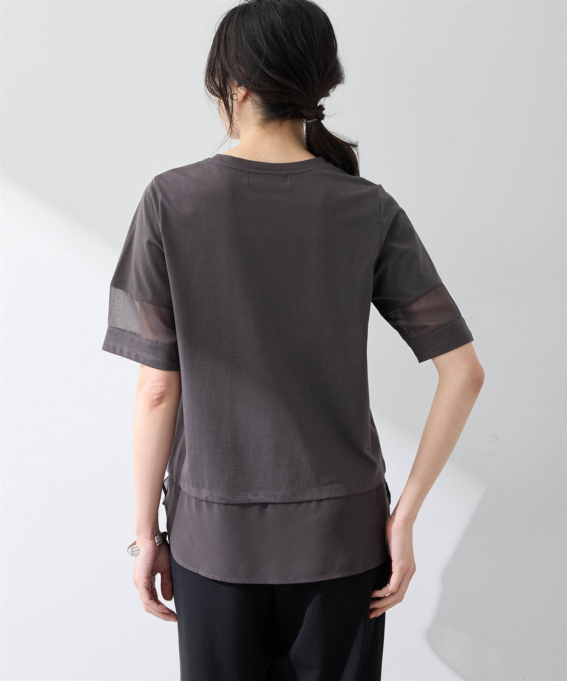 A/C DESIGN BY ALPHA CUBIC シアー切替えロゴTシャツ_sub_14