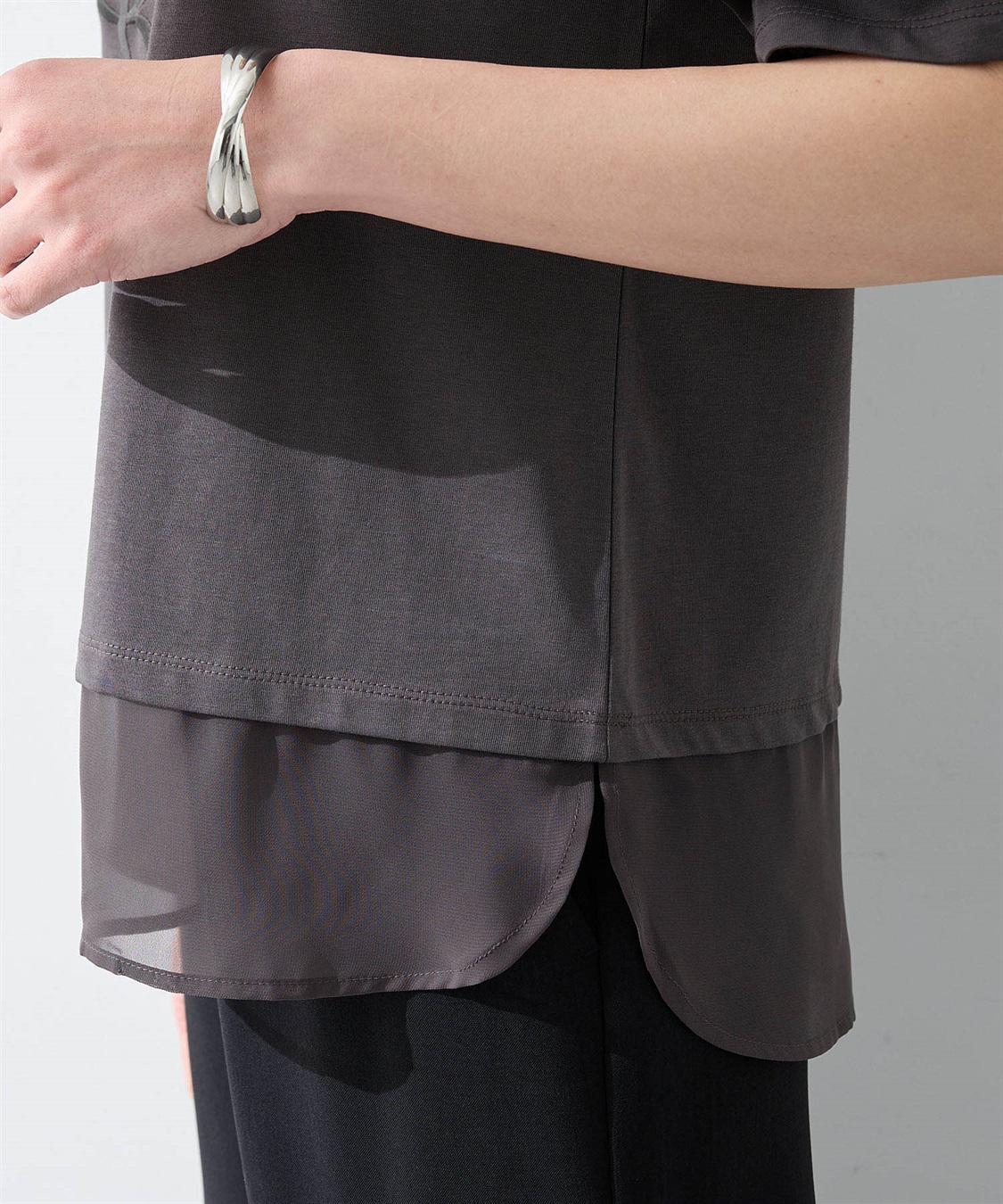 A/C DESIGN BY ALPHA CUBIC シアー切替えロゴTシャツ_sub_17