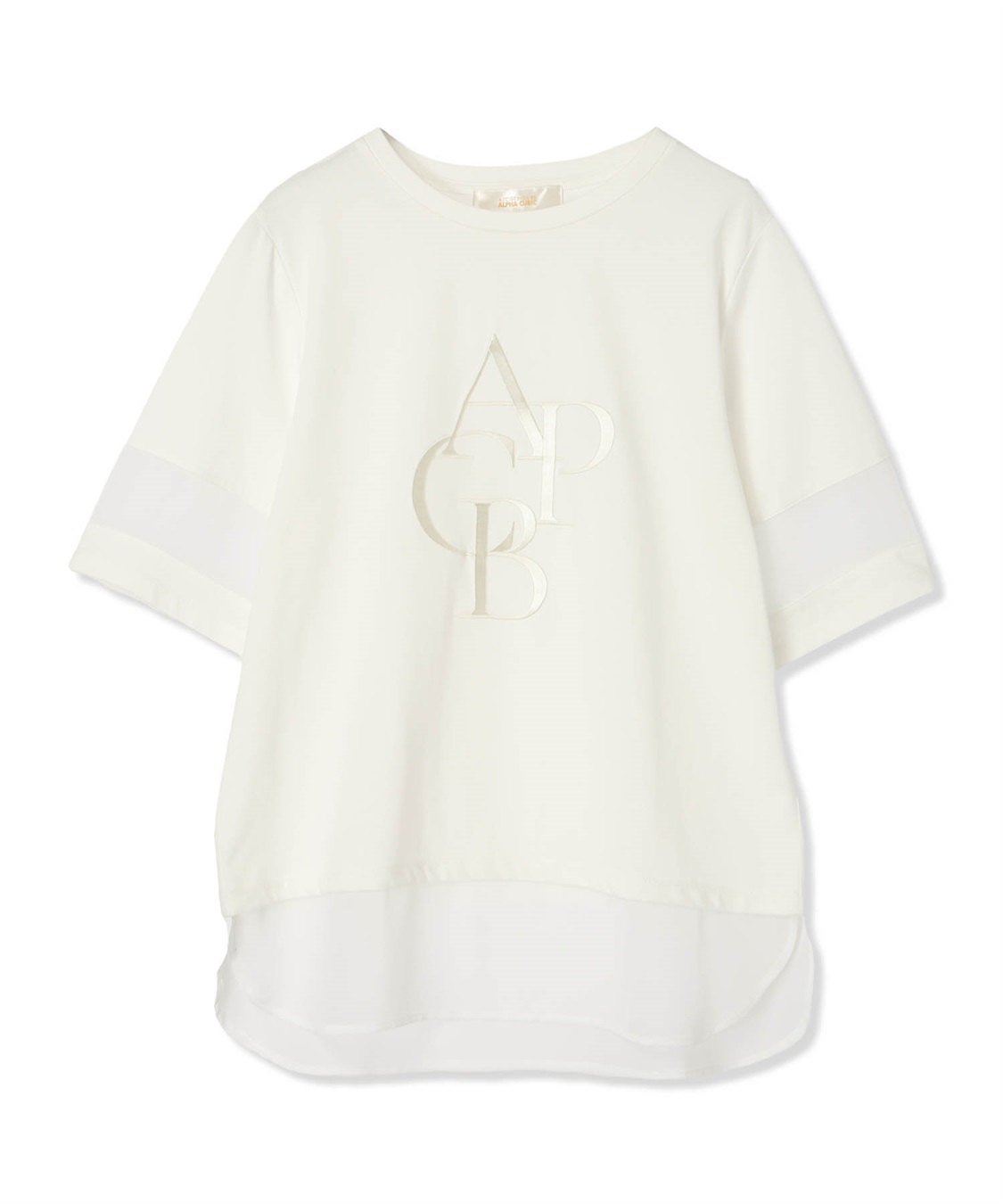 A/C DESIGN BY ALPHA CUBIC シアー切替えロゴTシャツ_sub_19