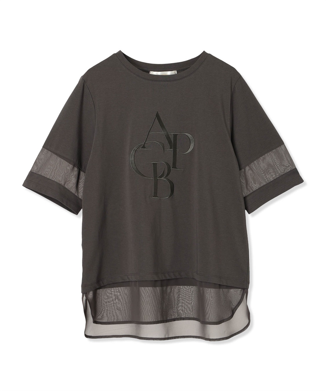 A/C DESIGN BY ALPHA CUBIC シアー切替えロゴTシャツ_sub_20