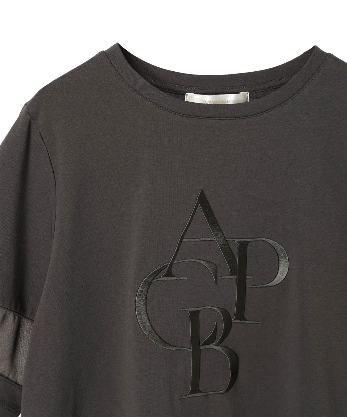 A/C DESIGN BY ALPHA CUBIC シアー切替えロゴTシャツ_sub_22