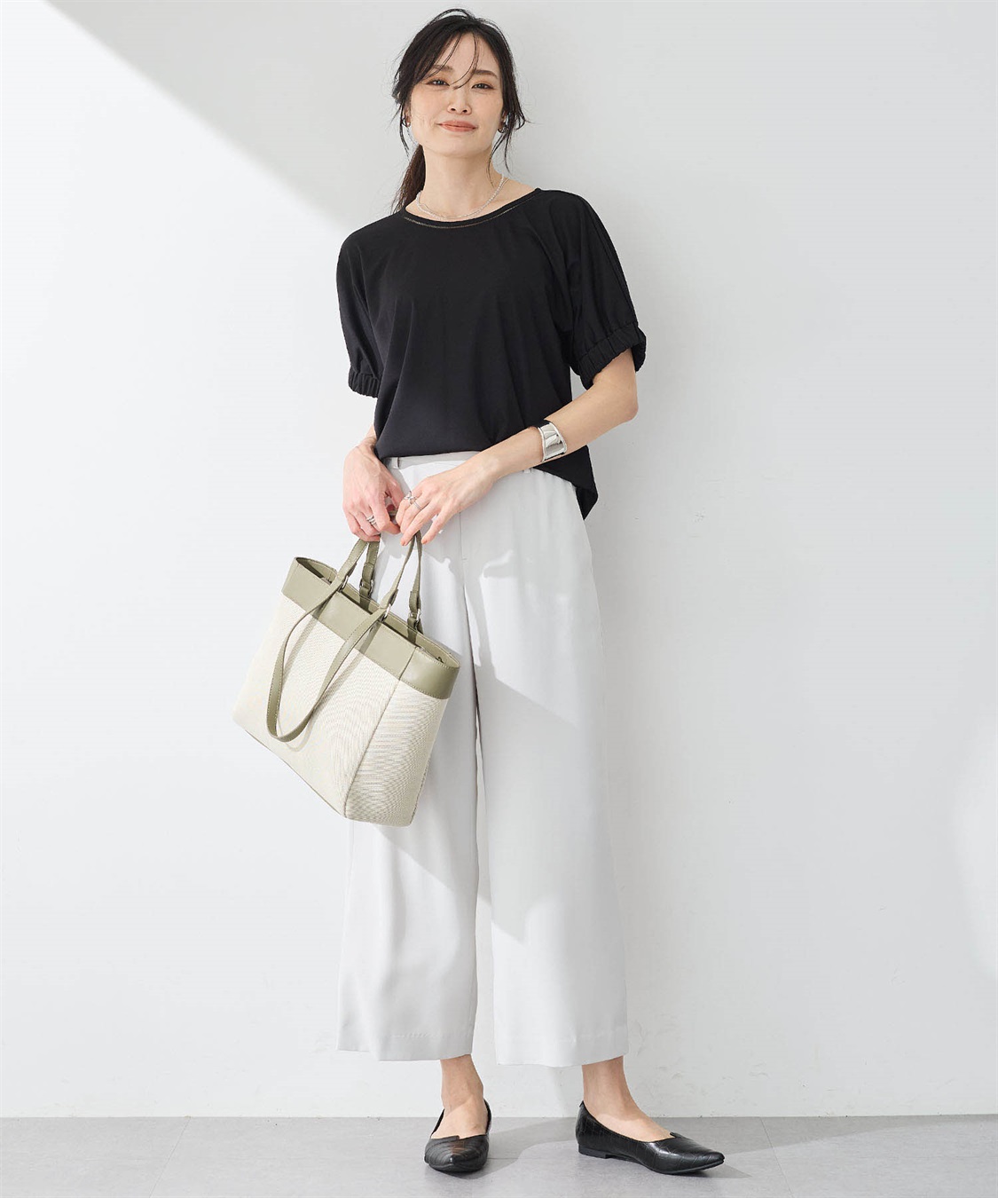 A/C DESIGN BY ALPHA CUBIC 袖シャーリングドルマンプルオーバー【接触冷感・UVカット】_sub_8