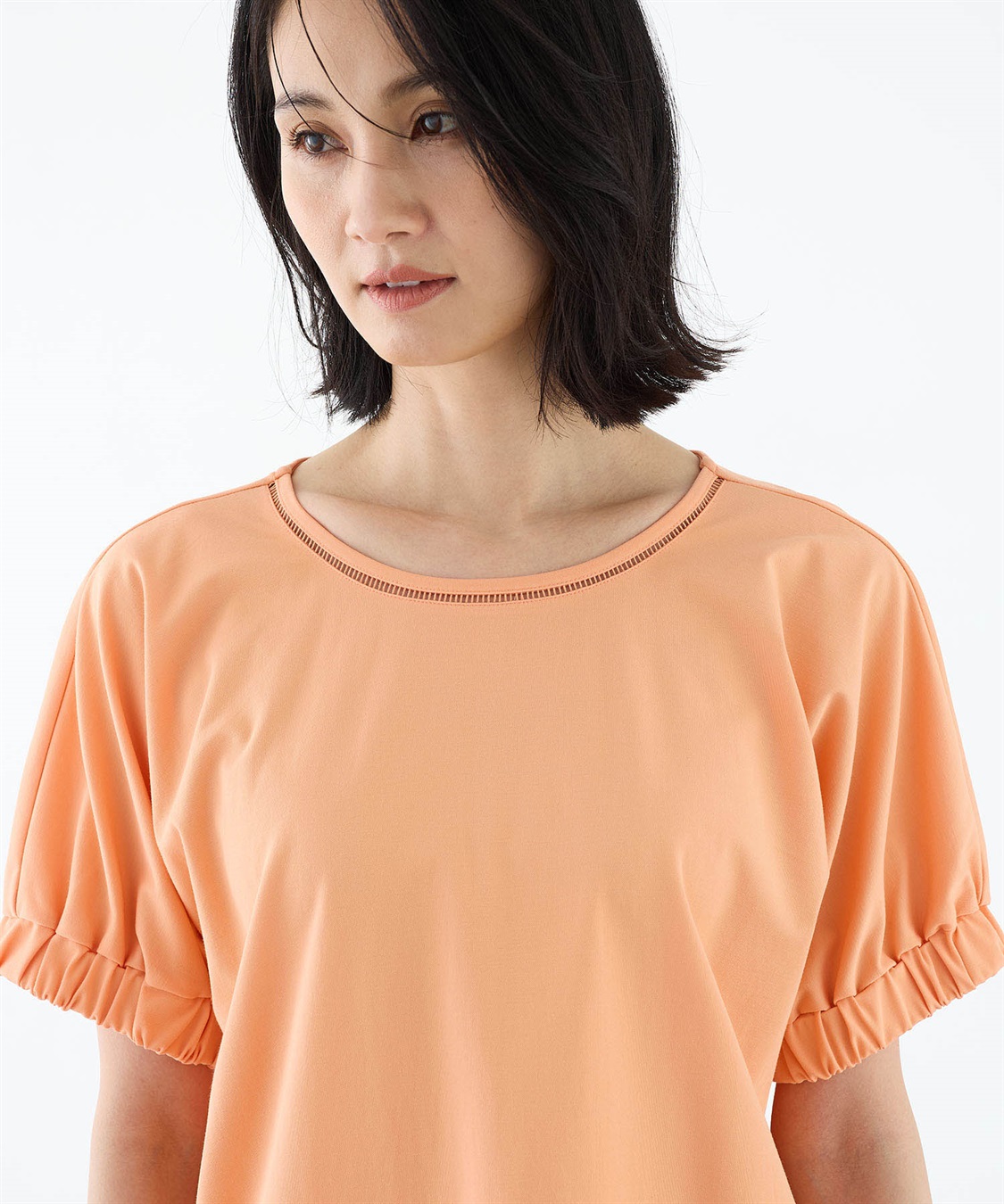 A/C DESIGN BY ALPHA CUBIC 袖シャーリングドルマンプルオーバー【接触冷感・UVカット】_sub_12