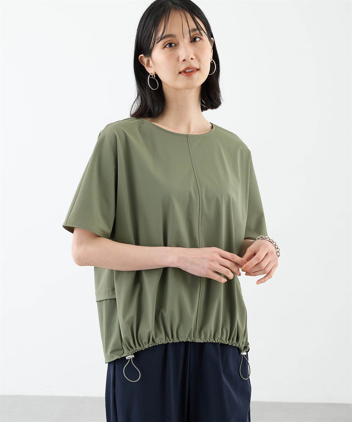 A/C DESIGN BY ALPHA CUBIC ストレッチナイロンラッシュドロストプルオーバー【接触冷感・UVカット・撥水】_sub_5