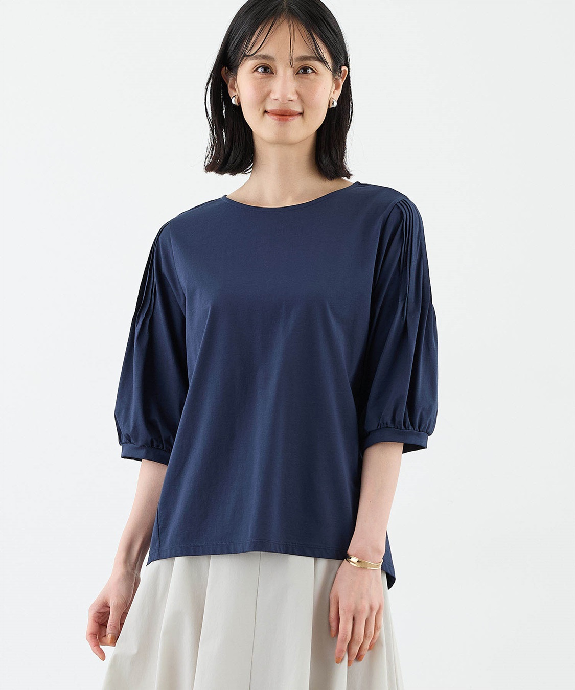 A/C DESIGN BY ALPHA CUBIC 袖タックデザインプルオーバー【接触冷感】_sub_2