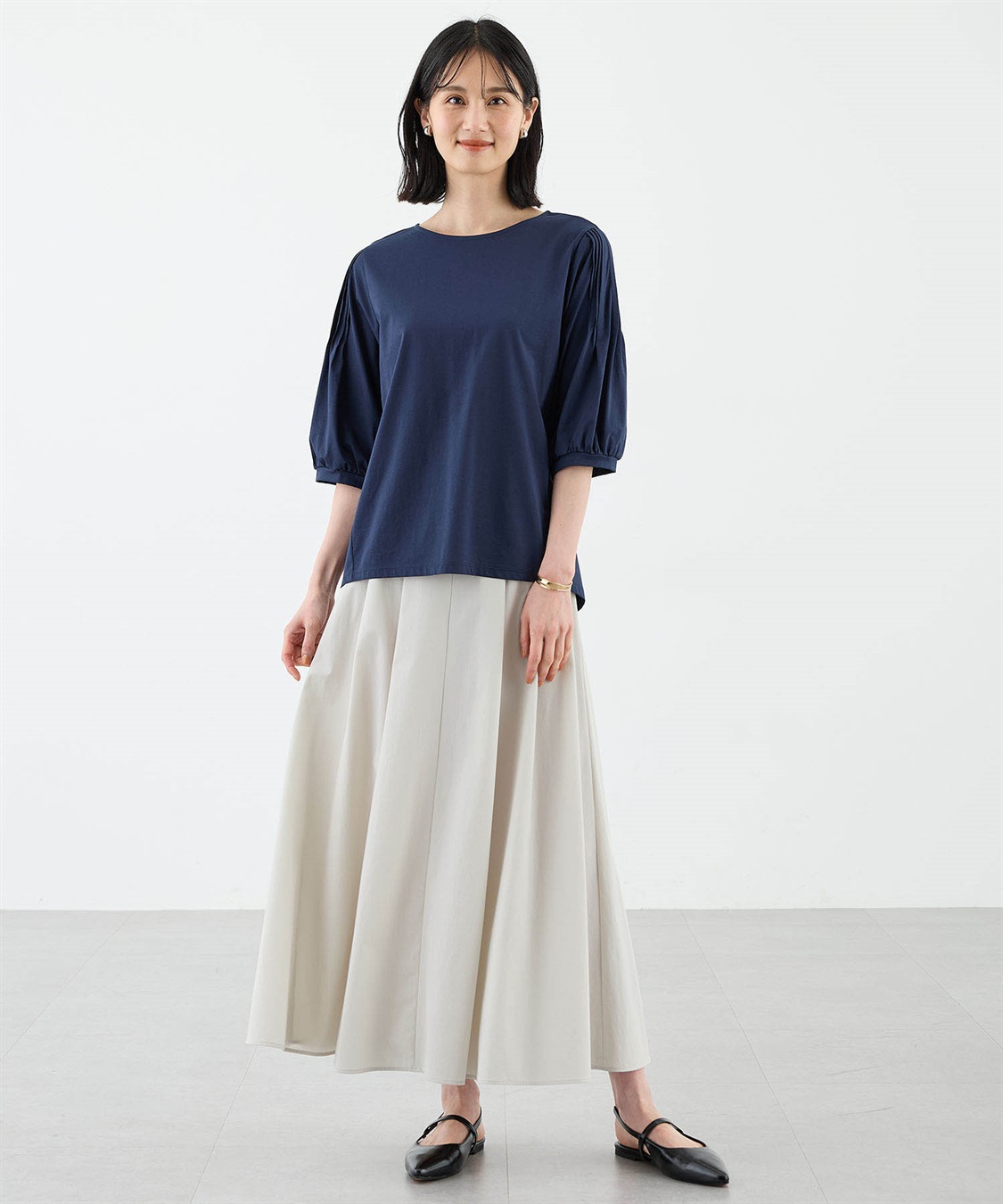 A/C DESIGN BY ALPHA CUBIC 袖タックデザインプルオーバー【接触冷感】_sub_7