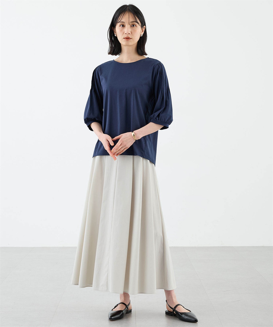 A/C DESIGN BY ALPHA CUBIC 袖タックデザインプルオーバー【接触冷感】_sub_8