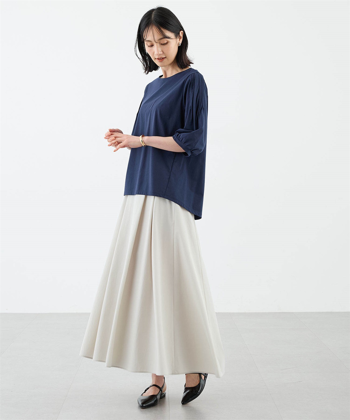 A/C DESIGN BY ALPHA CUBIC 袖タックデザインプルオーバー【接触冷感】_sub_9