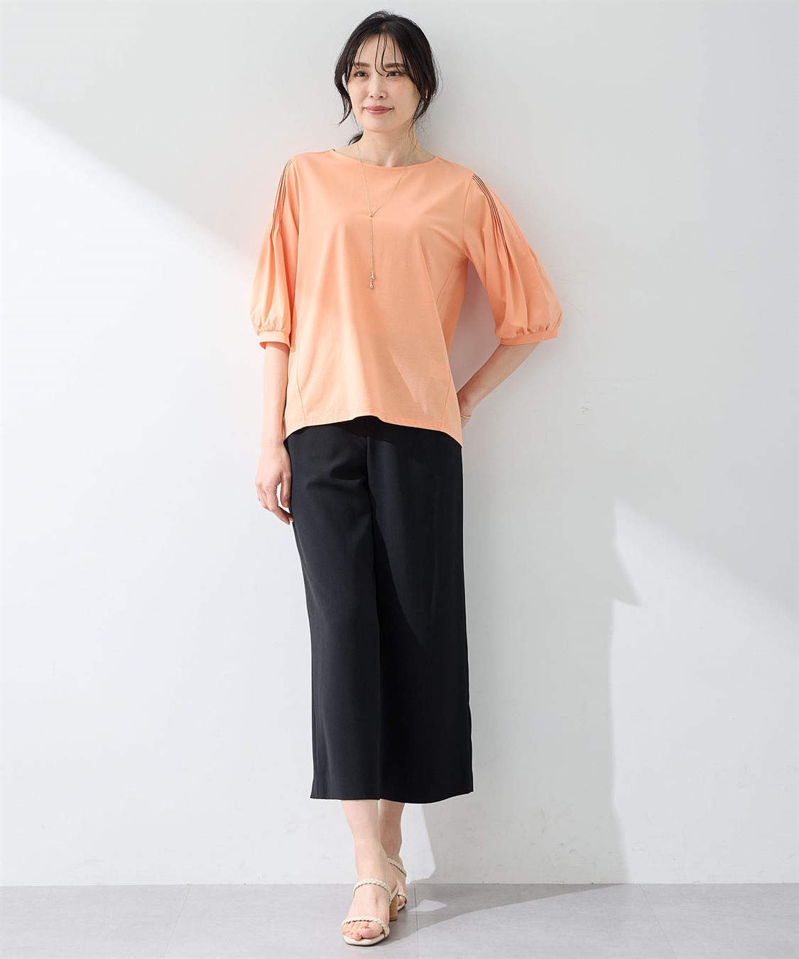 A/C DESIGN BY ALPHA CUBIC 袖タックデザインプルオーバー【接触冷感】_sub_10