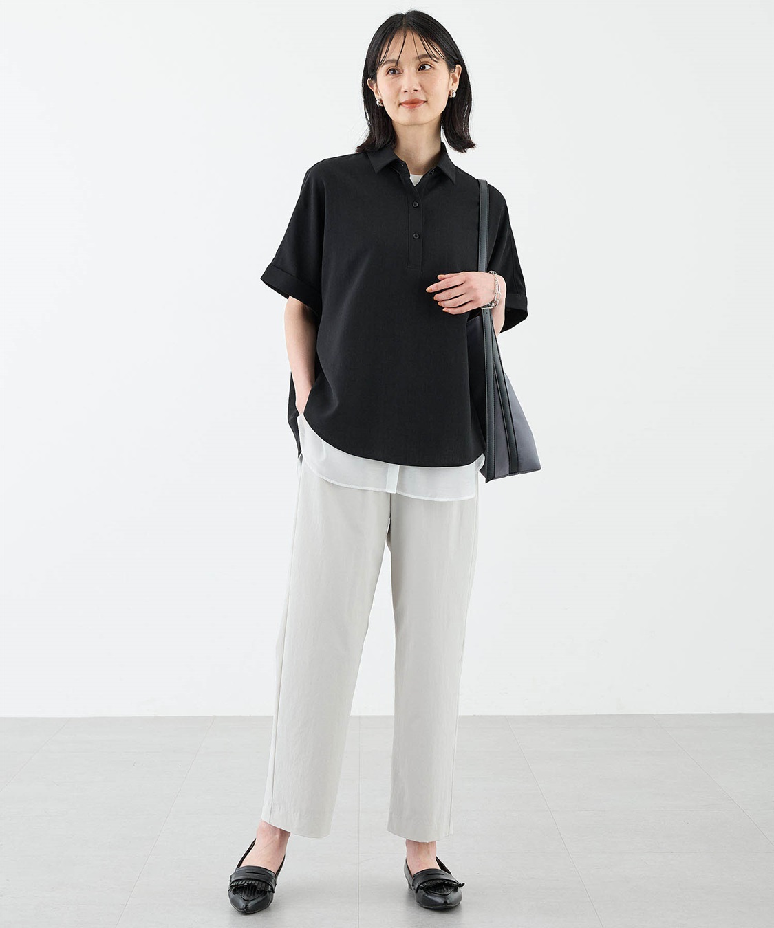 [新品] pierre cardinノースリーブ 裾シアーノースリーブトップス A/C DESIGN BY ALPHA CUBIC