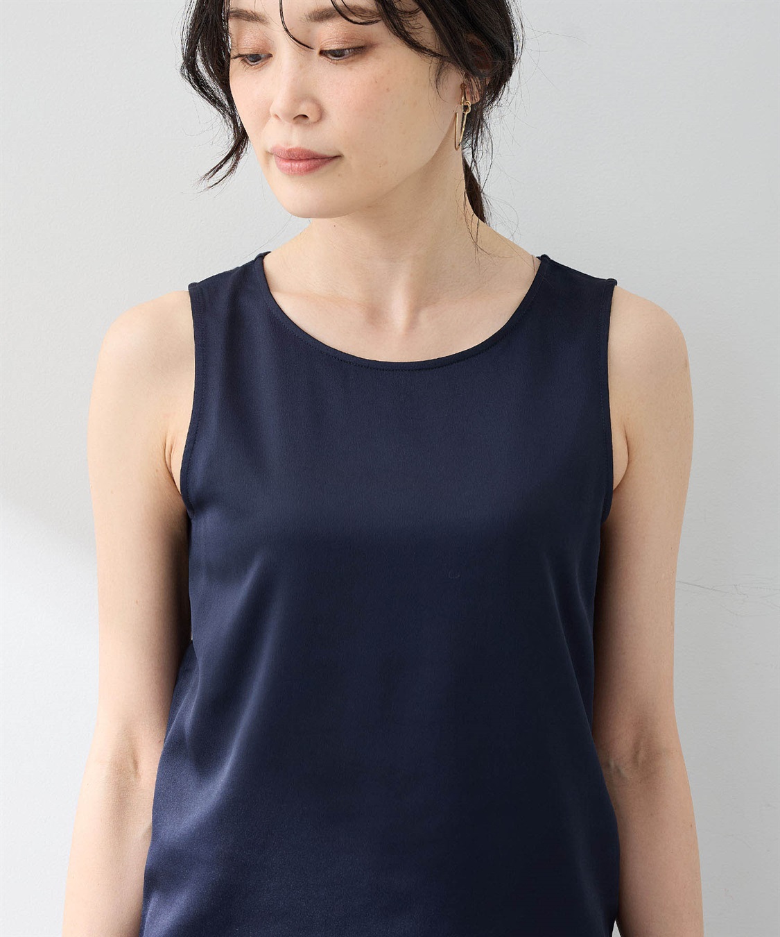 クロノス タンクトップ Lサイズ ネイビー　バックプリント CRONOS 2LINE MESH TANKTOP