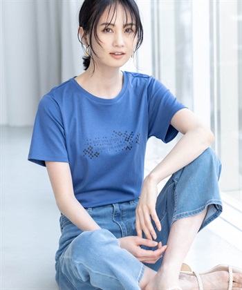 A/C DESIGN BY ALPHA CUBIC 【アルコラージュ】ロゴプリントＴシャツ【接触冷感・UVカット】_subthumb_3