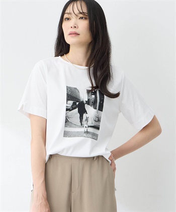 A/C DESIGN BY ALPHA CUBIC 【アルコラージュ】ボートネックフォトＴシャツ【接触冷感・UVカット】_subthumb_1