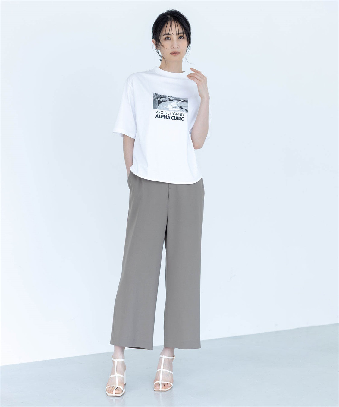 A/C DESIGN BY ALPHA CUBIC 【アルコラージュ】モックネックフォトＴシャツ【接触冷感・UVカット】_sub_2