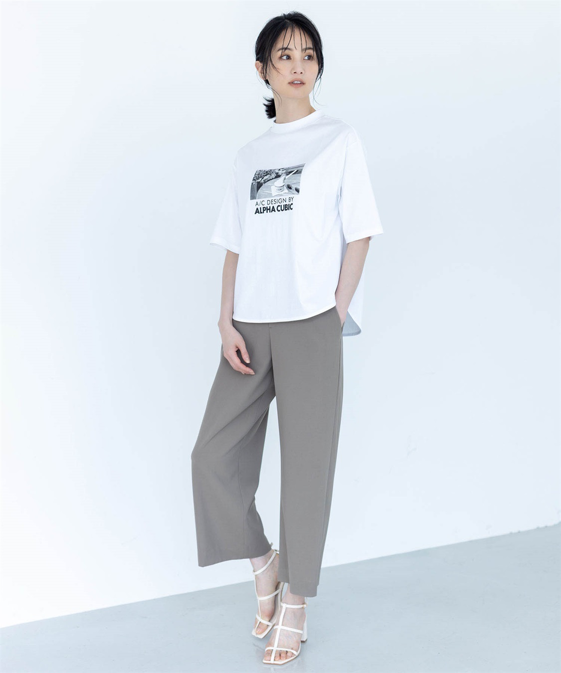 A/C DESIGN BY ALPHA CUBIC 【アルコラージュ】モックネックフォトＴシャツ【接触冷感・UVカット】_sub_3