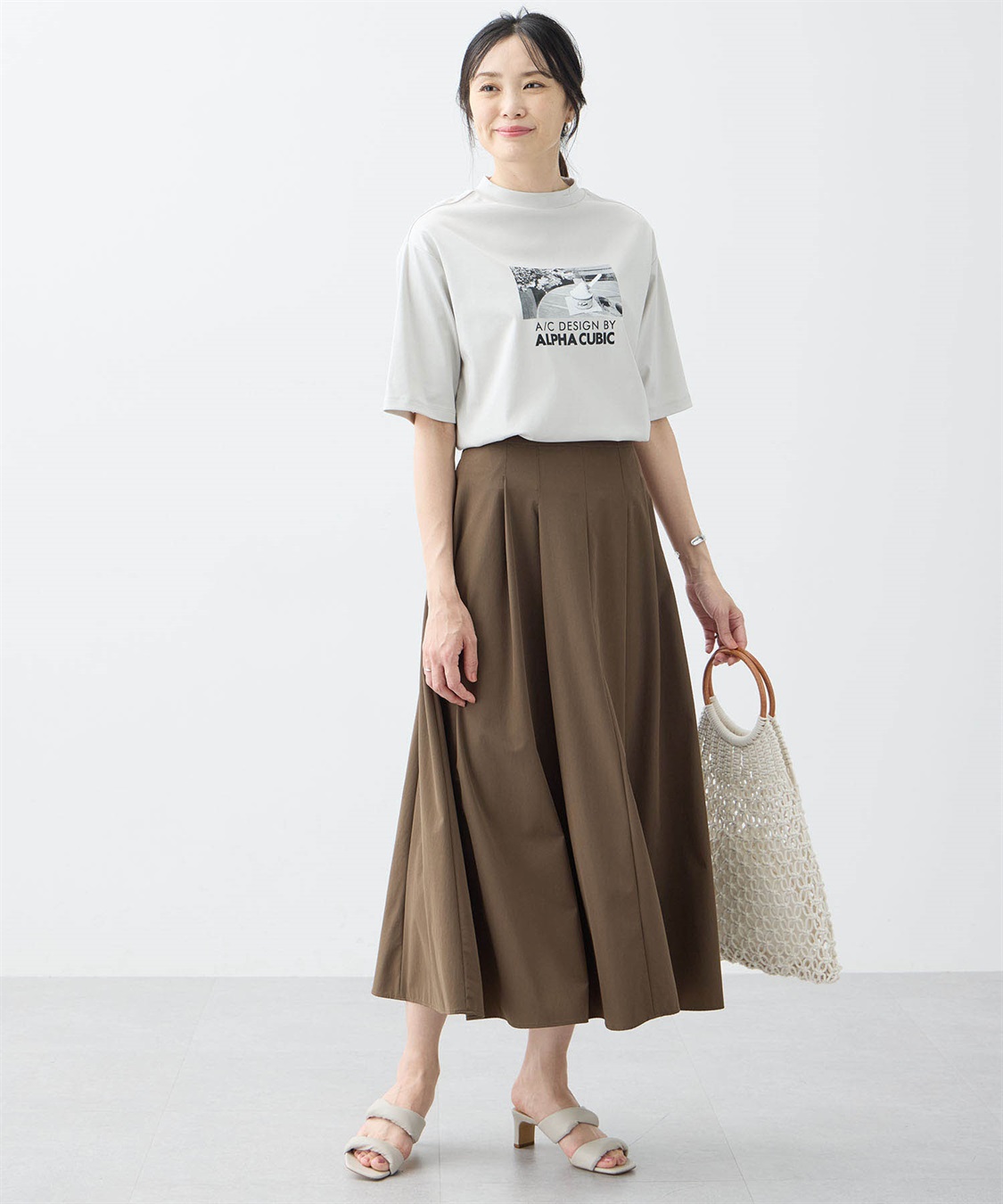 A/C DESIGN BY ALPHA CUBIC 【アルコラージュ】モックネックフォトＴシャツ【接触冷感・UVカット】_sub_8