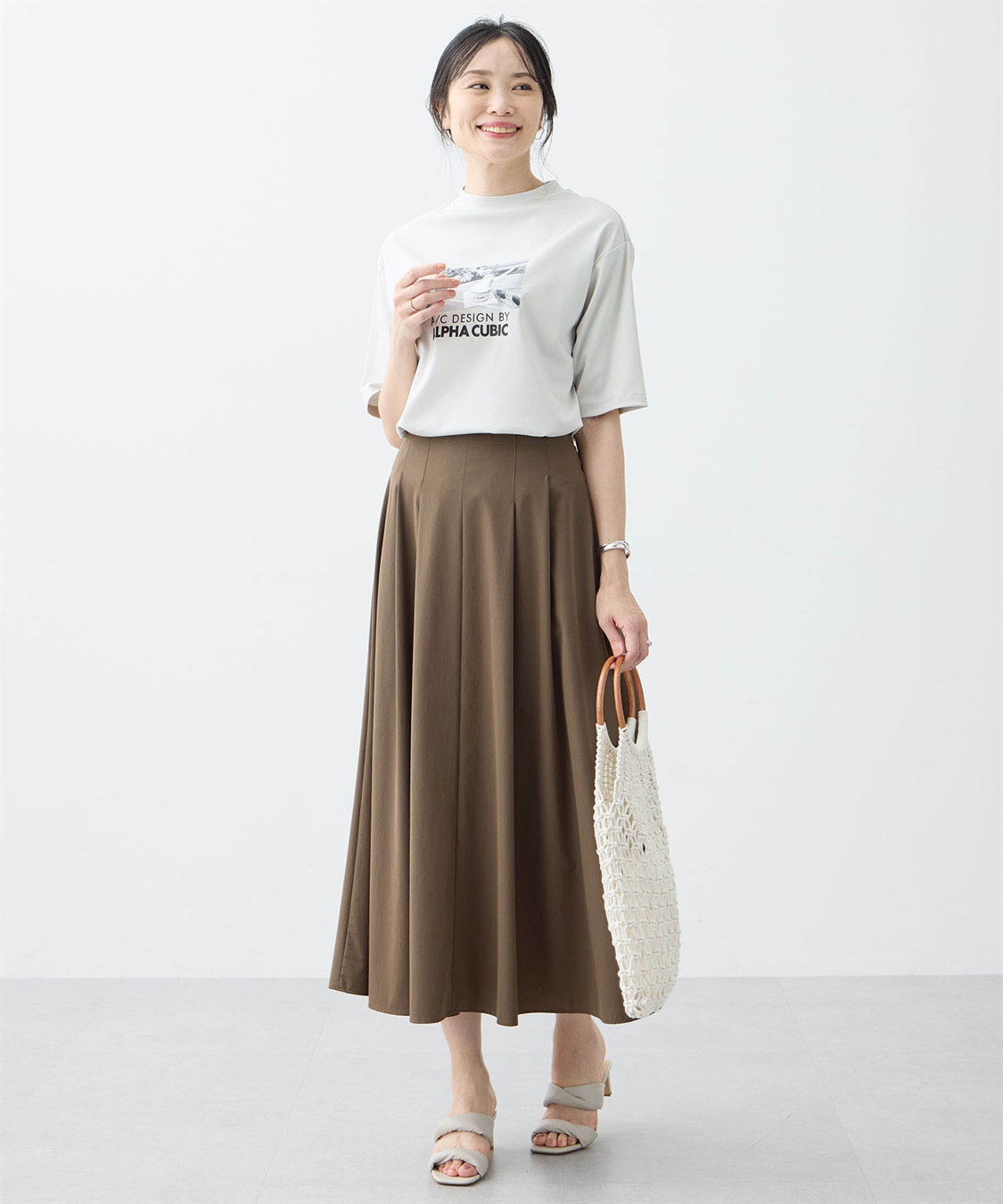 A/C DESIGN BY ALPHA CUBIC 【アルコラージュ】モックネックフォトＴシャツ【接触冷感・UVカット】_sub_9