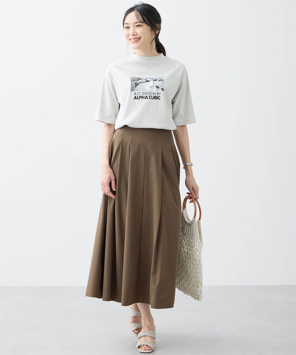 A/C DESIGN BY ALPHA CUBIC 【アルコラージュ】モックネックフォトＴシャツ【接触冷感・UVカット】_sub_10