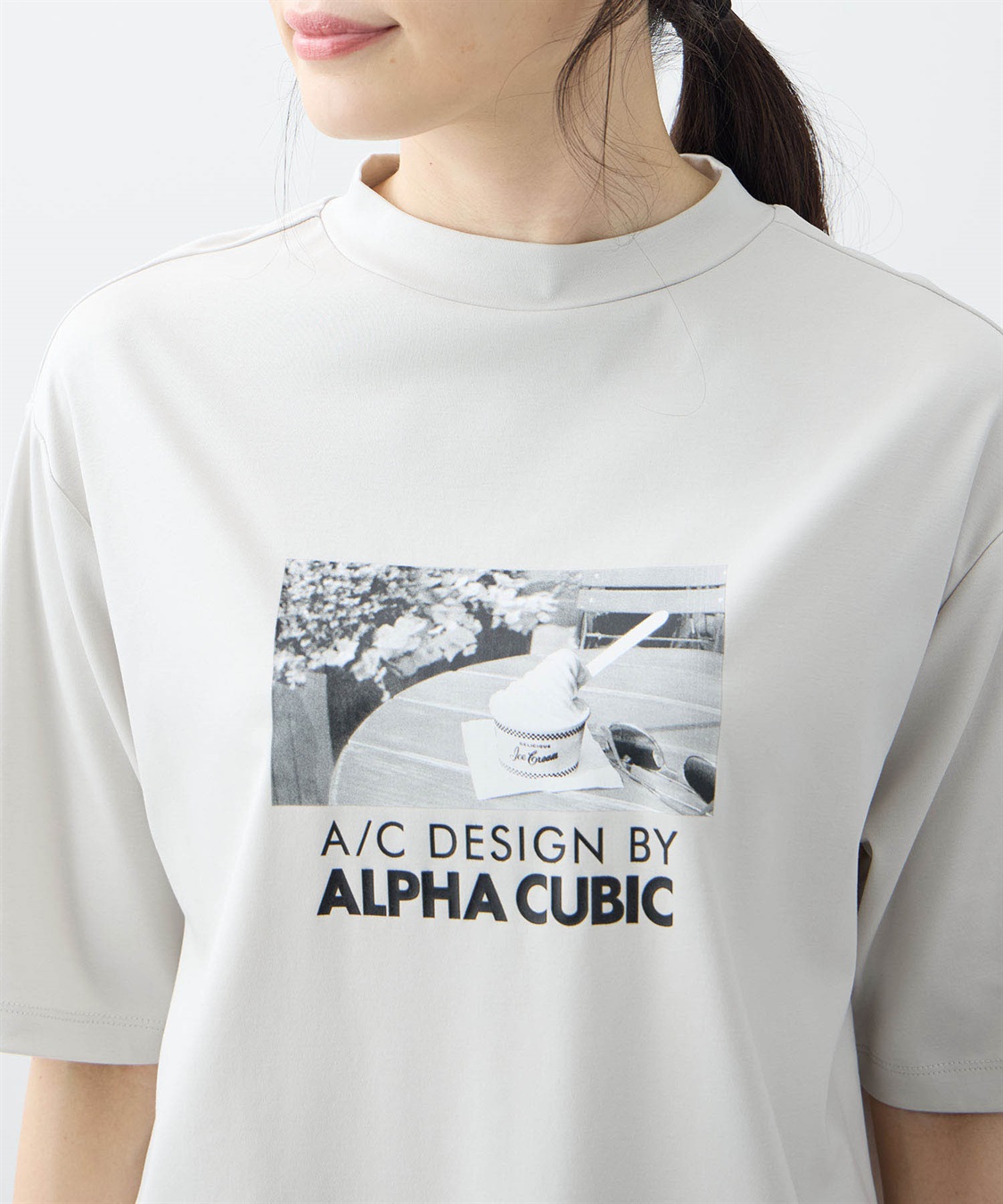 A/C DESIGN BY ALPHA CUBIC 【アルコラージュ】モックネックフォトＴシャツ【接触冷感・UVカット】_sub_13