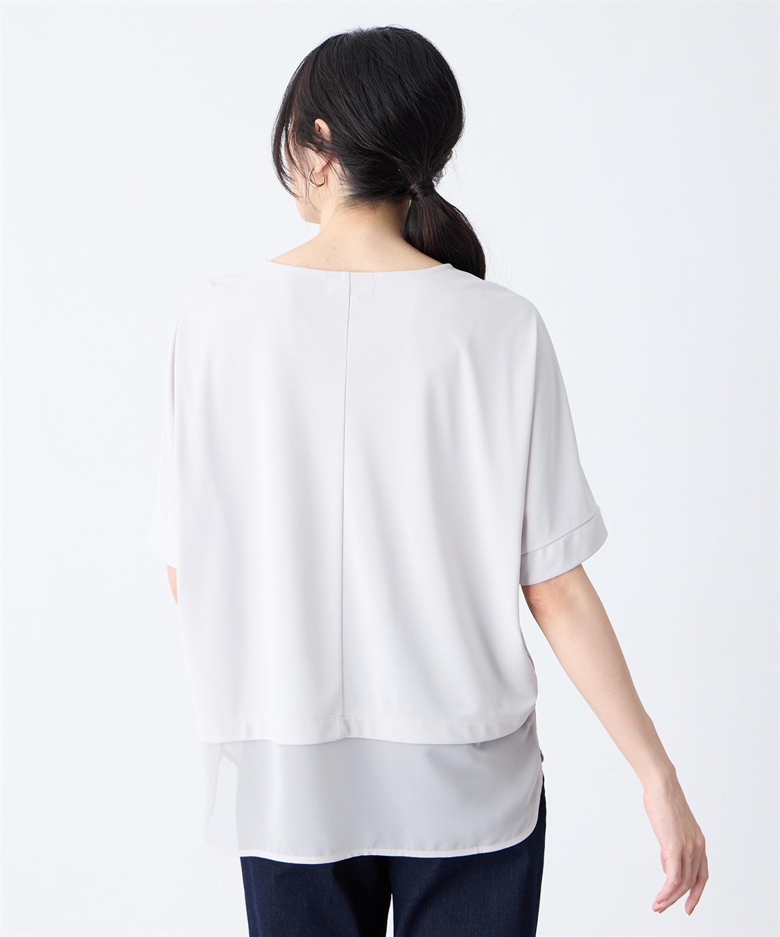 A/C DESIGN BY ALPHA CUBIC 裾シアーレイヤード風プルオーバー【接触冷感・UVカット】_sub_3