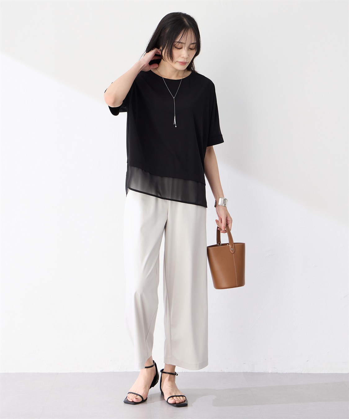 A/C DESIGN BY ALPHA CUBIC 裾シアーレイヤード風プルオーバー【接触冷感・UVカット】_sub_10